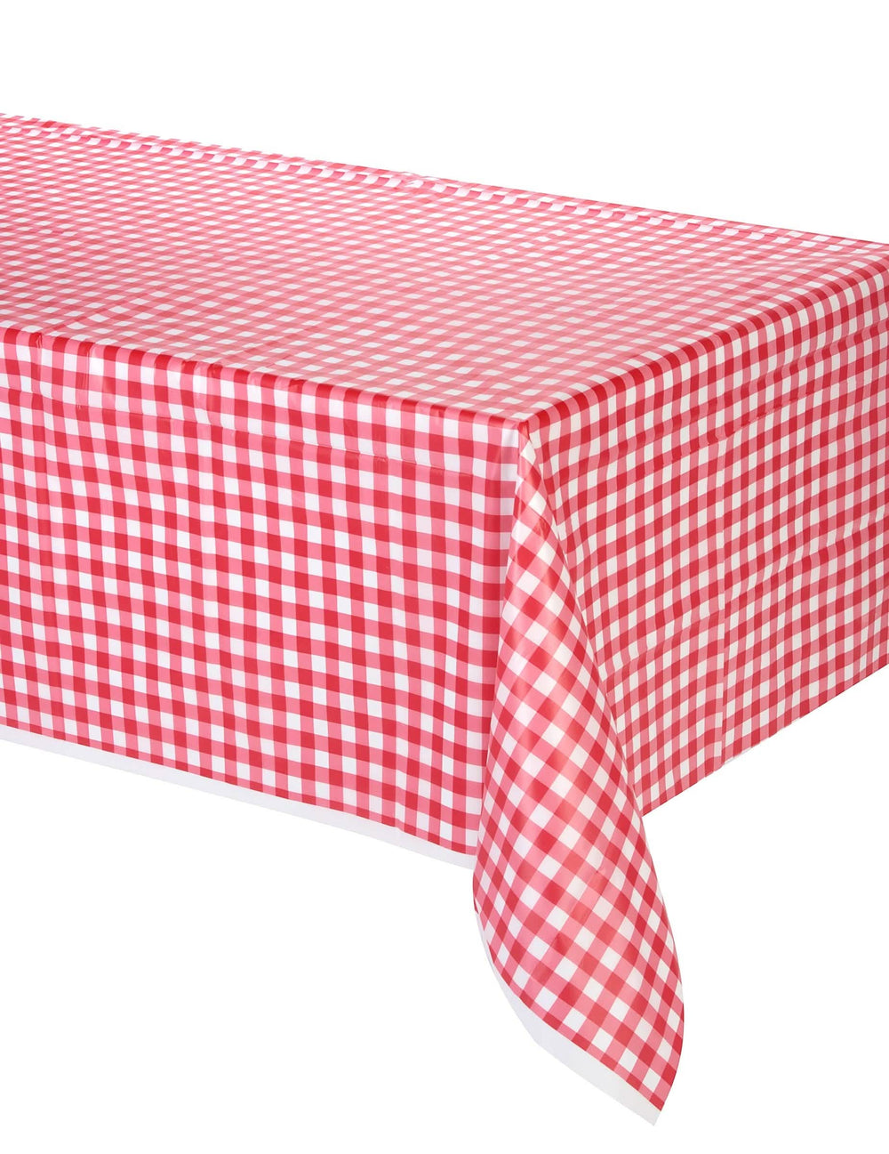 Piros és fehér kockás műanyag asztalterítő