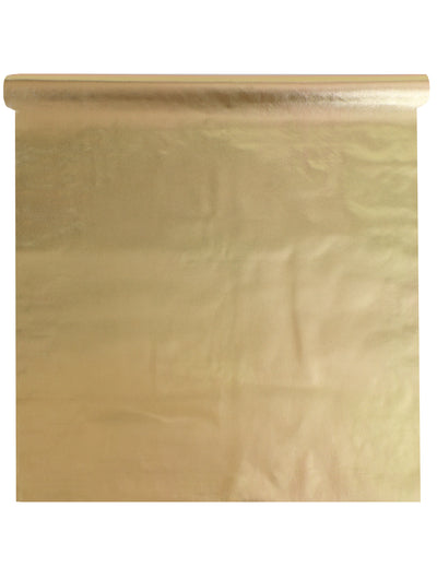Fémes arany terítő 120 cm x 20 m