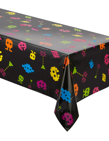 80-as évek műanyag asztalterítő 137 x 274 cm 8 bites videojáték 
