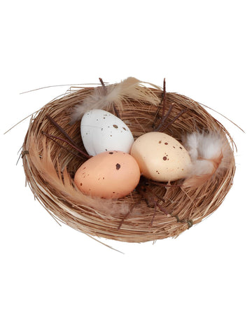 Természetes fészek 3 tojással 12x4 cm