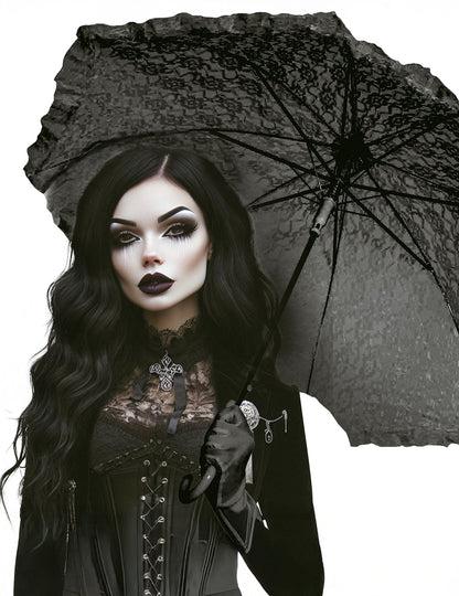 Fekete gótikus napernyő 