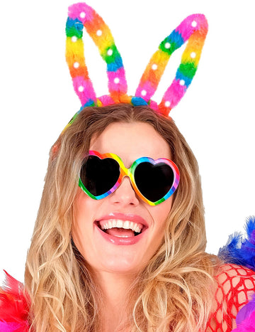 Fényes szivárványos nyuszi fülek