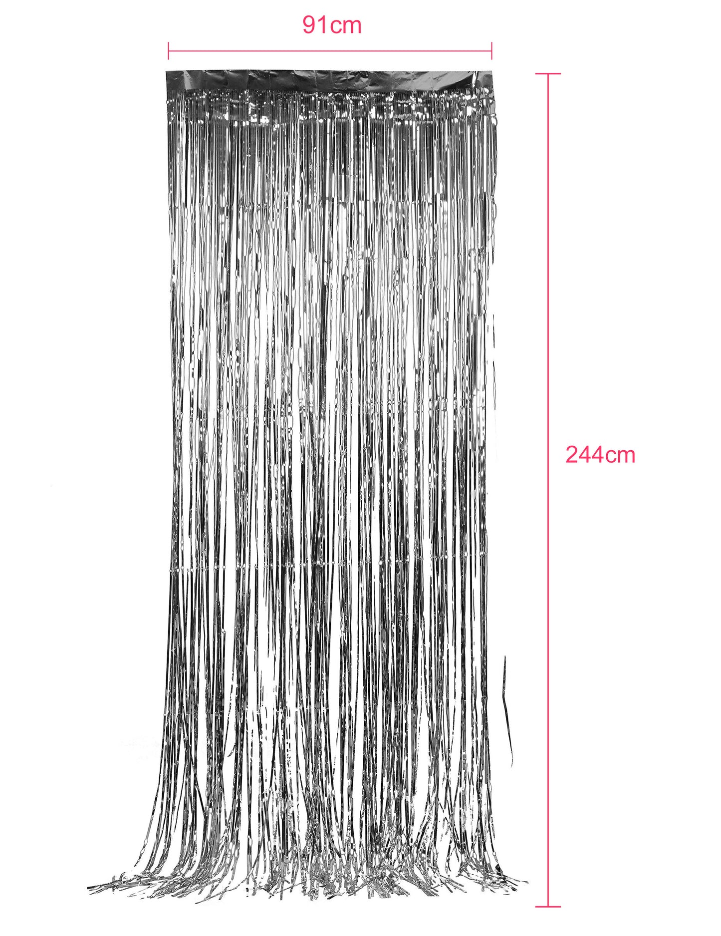 Dimensions du pack de 5 rideaux scintillants pour fête