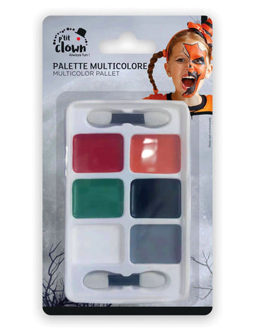 6 színes Halloween sminkpaletta