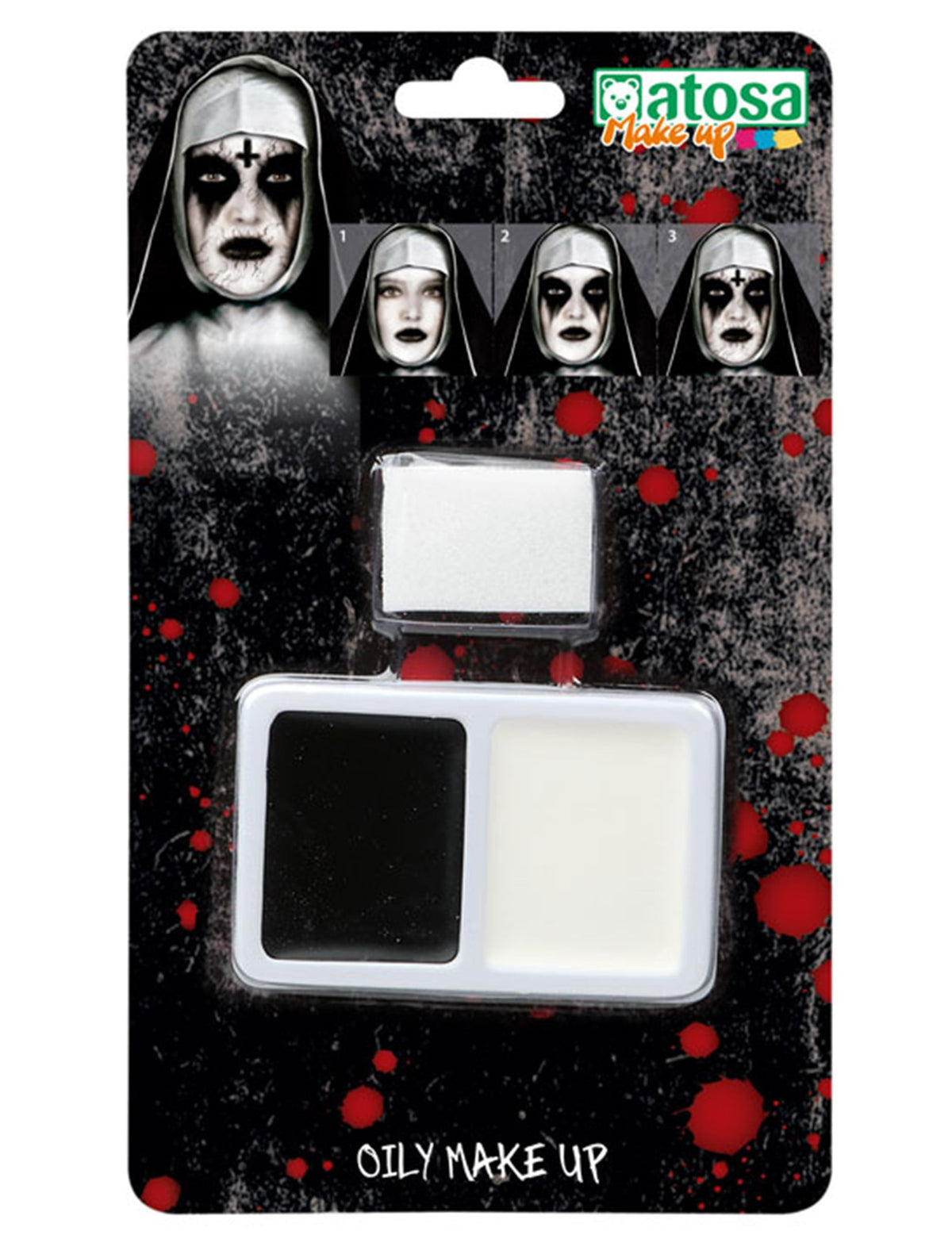Palette de maquillage Halloween pour adulte noir et blanc
