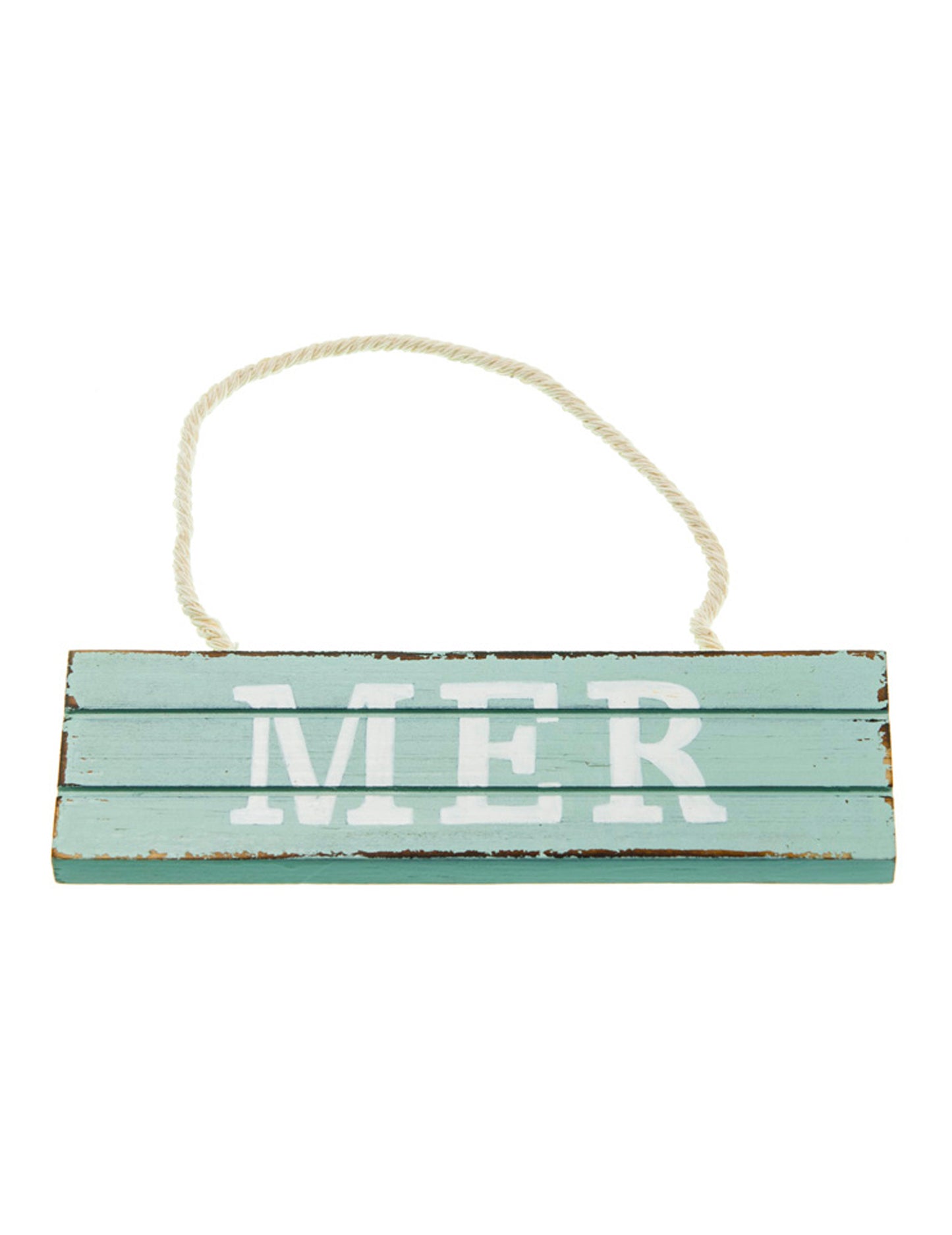 Fa függőtábla, kék tenger, 15 x 4,5 cm zsinórral