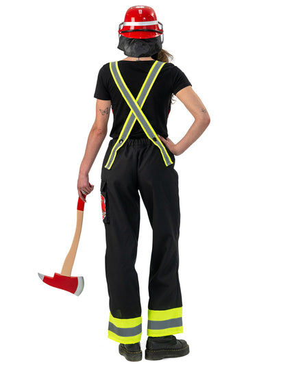 Női fekete tűzoltónadrág nadrágtartóval