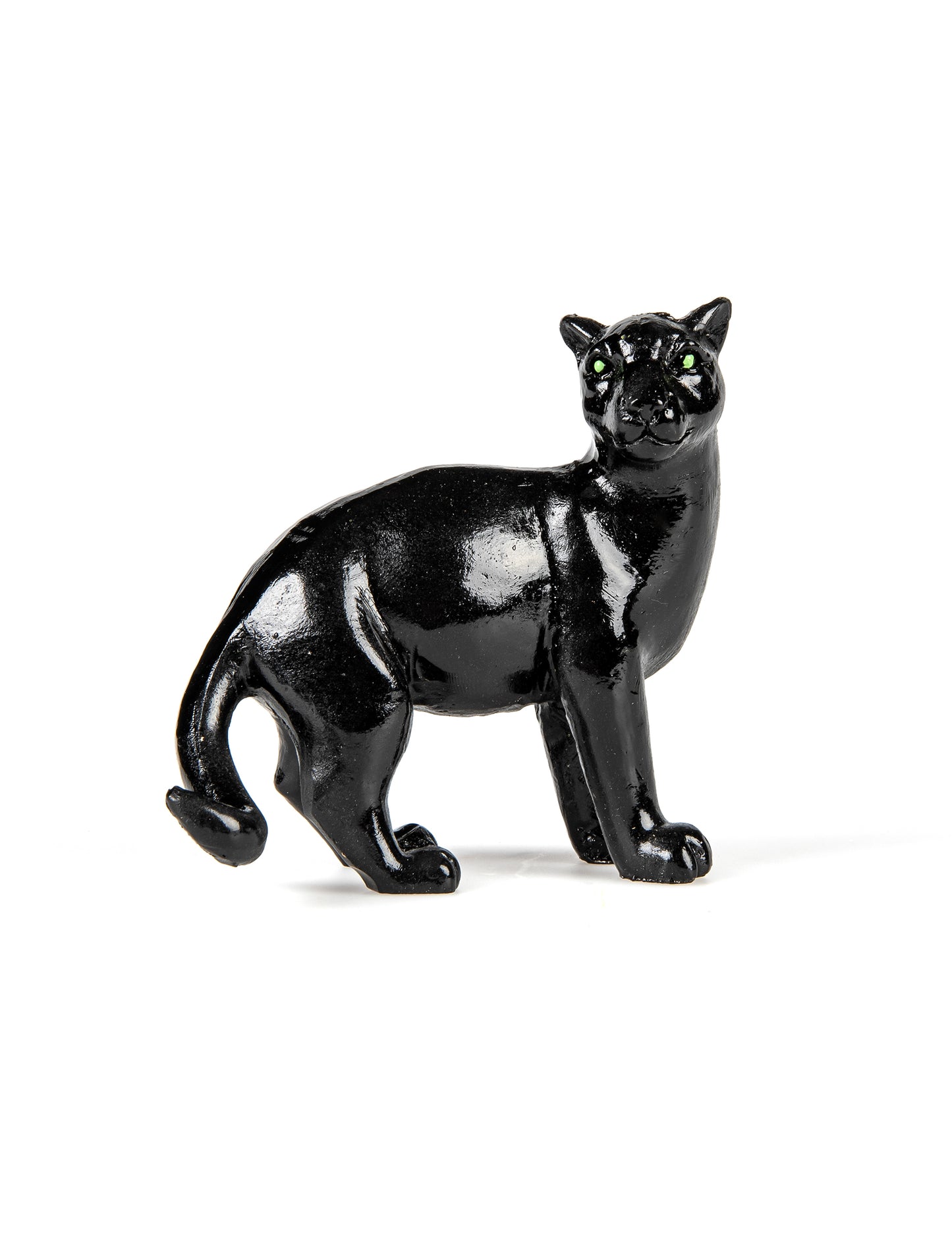 Fekete gyanta párduc 10 cm Dzsungel témájú dekoráció