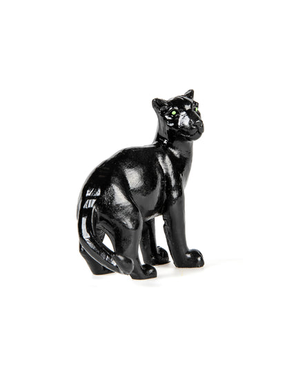 Fekete gyanta párduc 10 cm Dzsungel témájú dekoráció