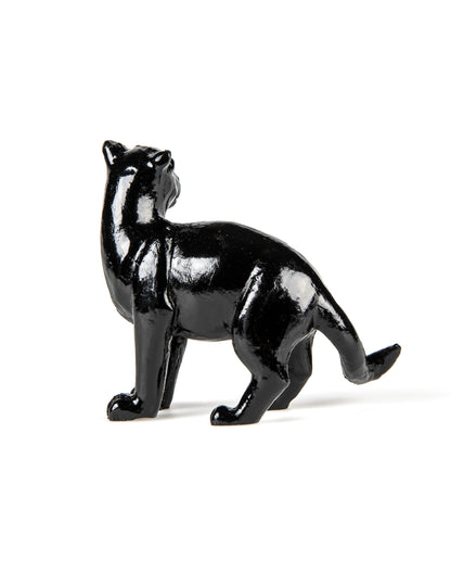 Fekete gyanta párduc 10 cm Dzsungel témájú dekoráció