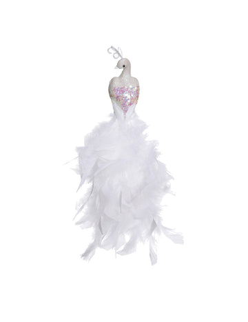 Páva fehér harapófogón 34 cm tollak