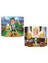 Passe-tête fête de la bière pour adulte avec illustrations de personnages bavarois