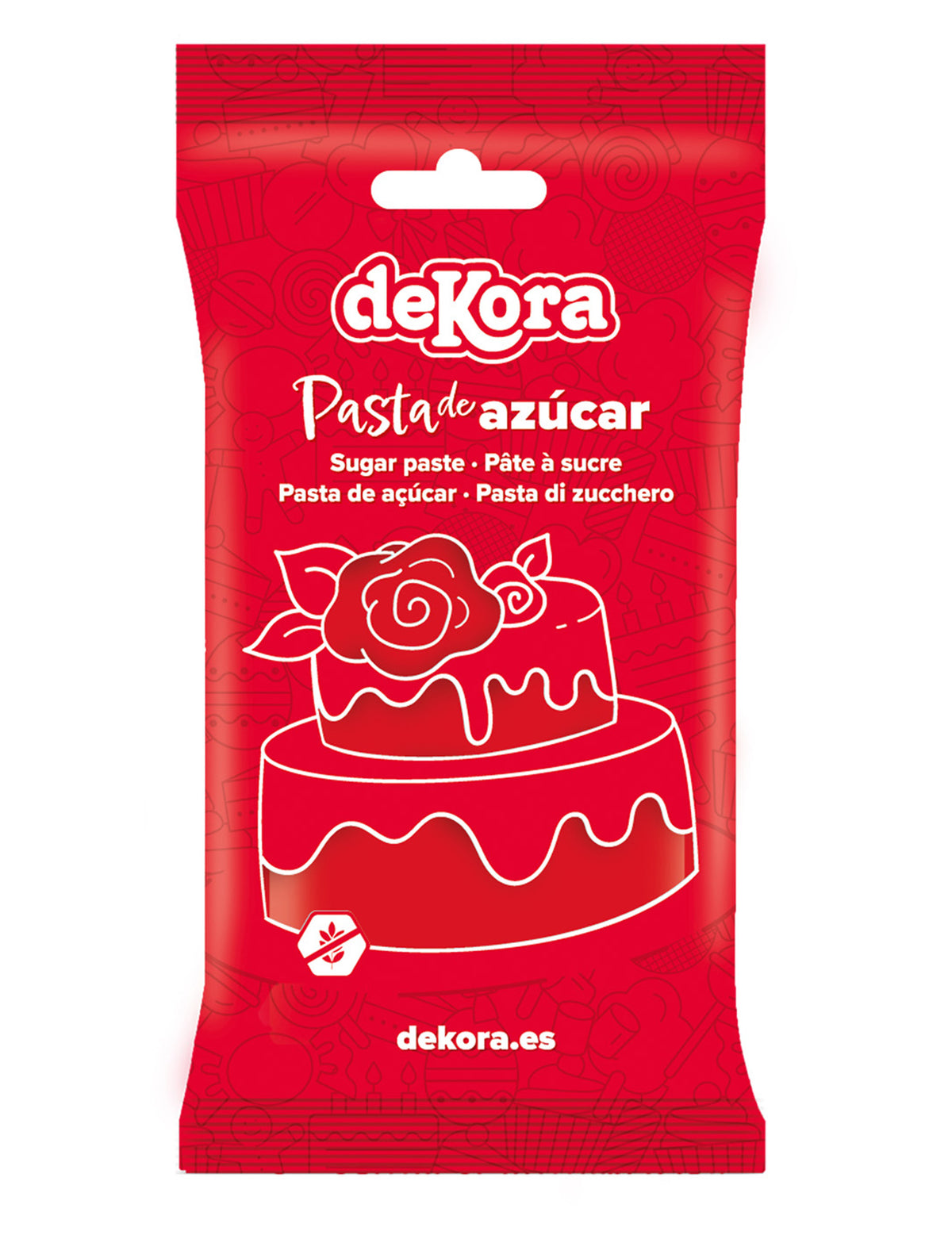 Használatra kész 250 g piros gluténmentes cukorpaszta
