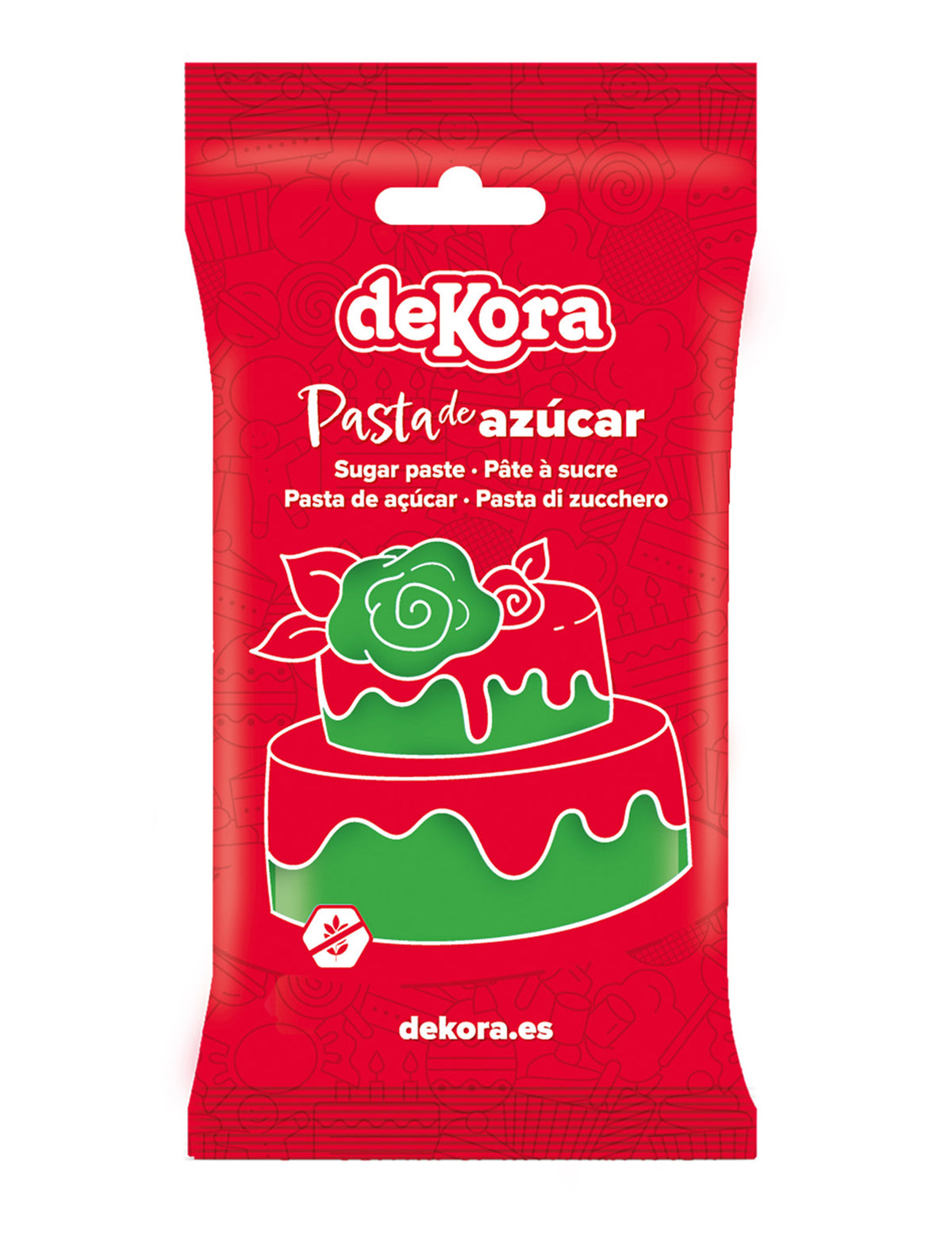 250 g gluténmentes zöld fondant cukormassza, azonnal használatra kész 