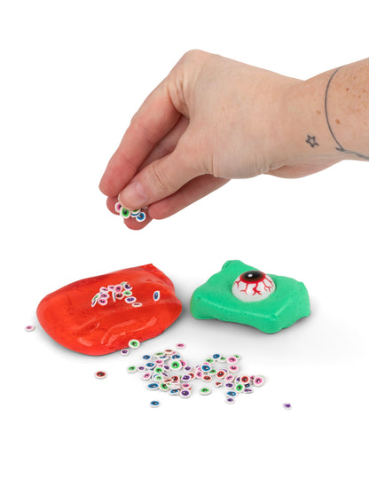 Gyurma és slime szemgolyóval és mini szemekkel, Scrunchems