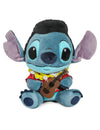 Peluche Stitch hawaïen pour enfant bleue avec chemise rouge et ukulélé