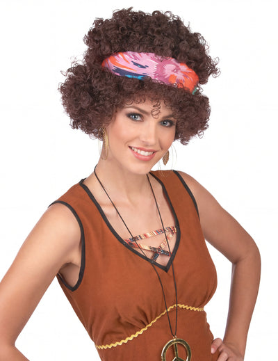 Barna hippi afro hippi paróka - 130 g