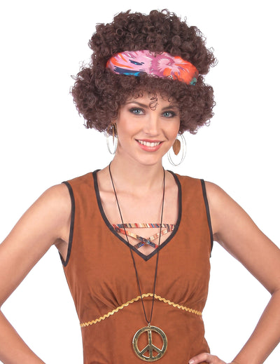 Barna hippi afro hippi paróka - 130 g