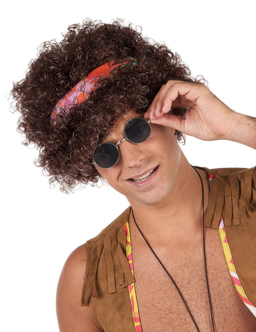Barna hippi afro hippi paróka - 130 g