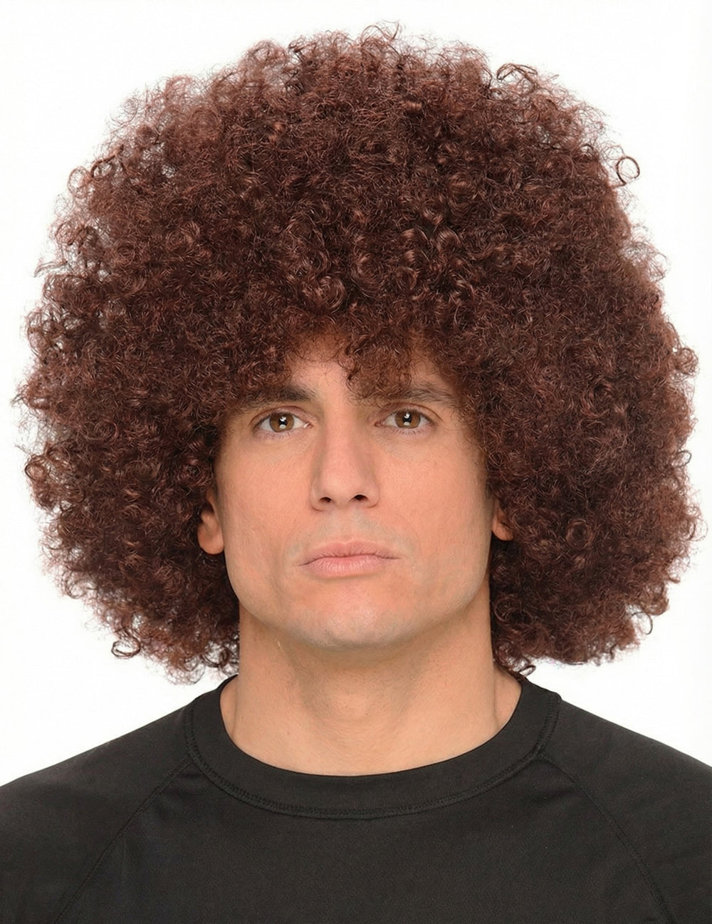 Perruque afro pour adulte marron volumineuse