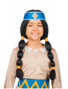 Perruque Arc-en-Ciel Yakari pour enfant noire avec tresses et bandeau bleu
