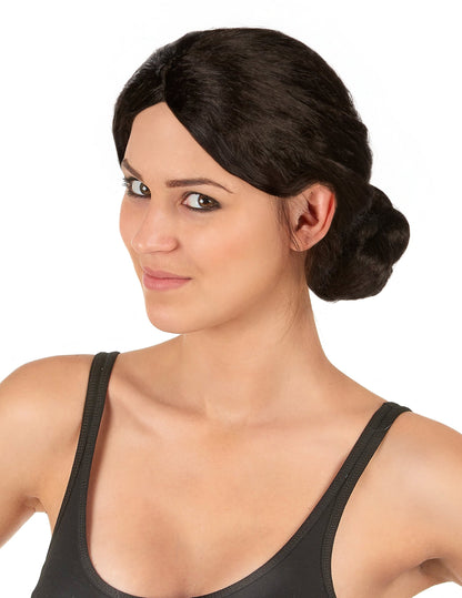 Perruque avec chignon pour femme noire