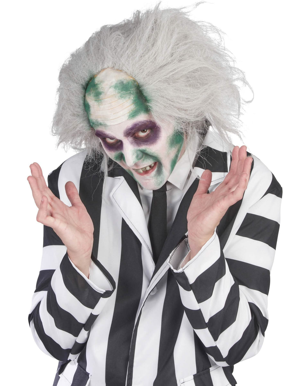Beetlejuice™ felnőtt fehér és szürke kócos paróka