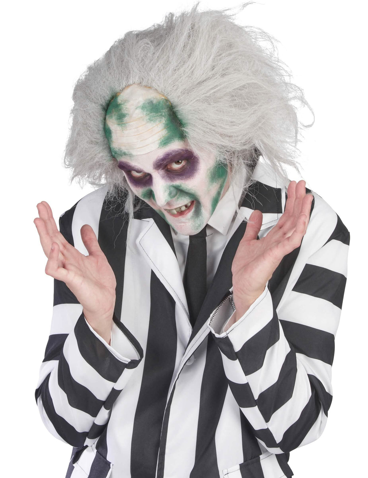 Beetlejuice™ felnőtt fehér és szürke kócos paróka