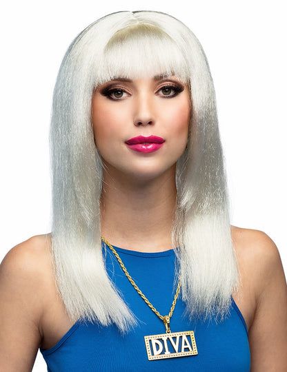 Simás paróka női, szőke, frufruval