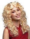 Perruque bouclée de star de la pop pour femme blonde volumineuse