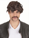 Perruque courte pour homme brune