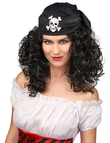 Fekete kalóz nő paróka
