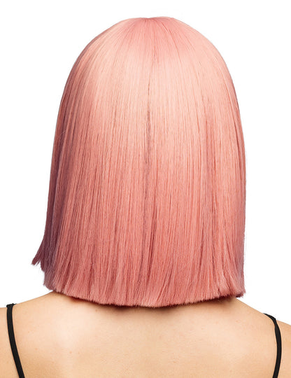 Luxus felnőtt lazacrózsaszín bubifrizurás paróka 