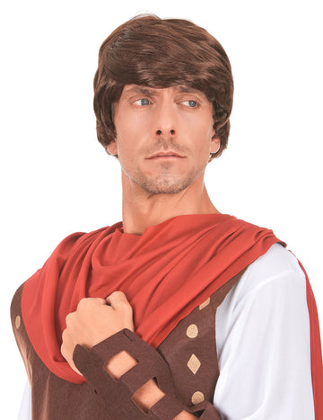 Perruque de romain pour homme châtain courte