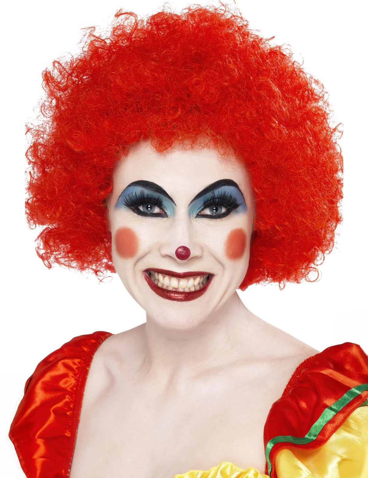 Mise en situation de la perruque de clown pour adulte