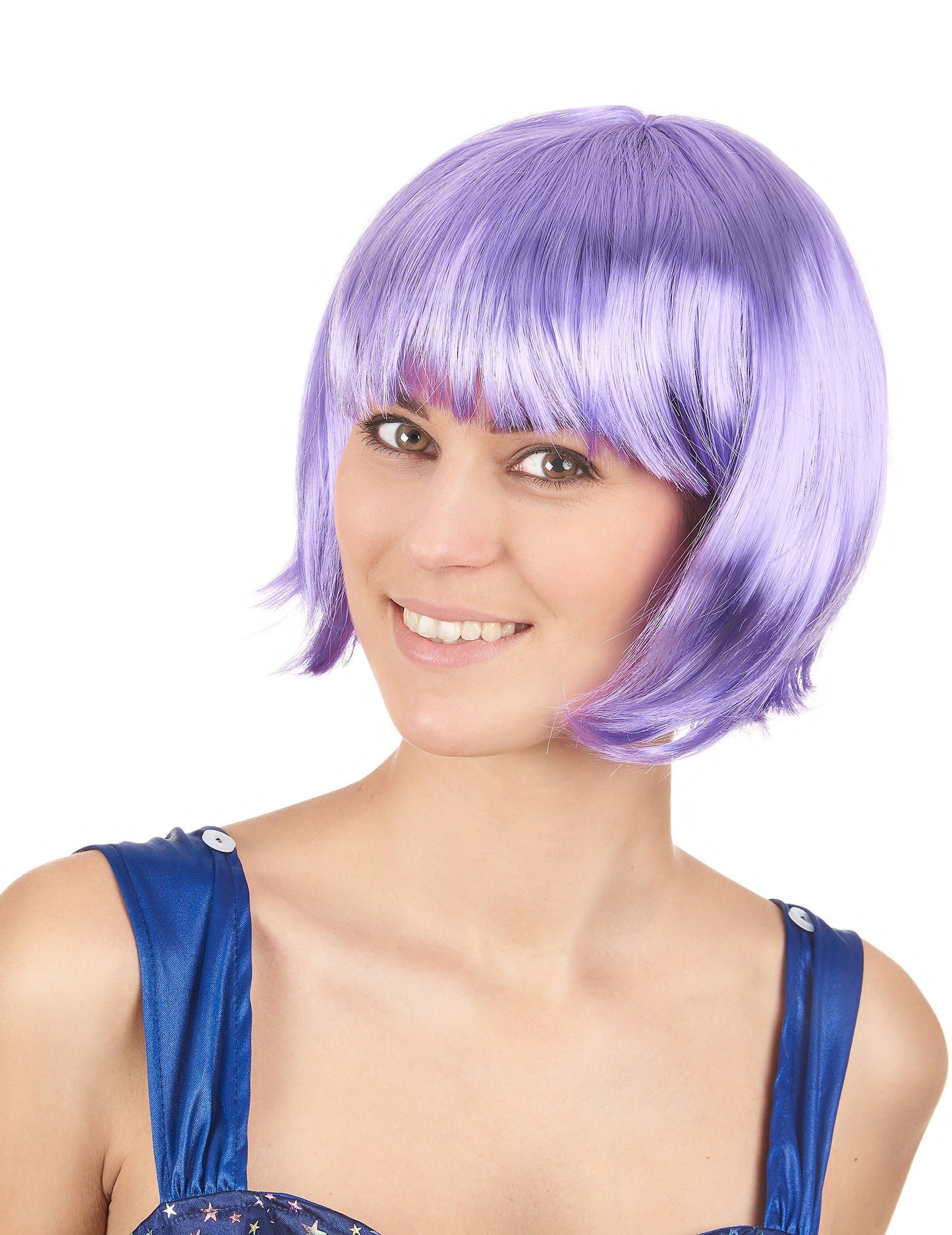 Perruque courte pour femme mauve