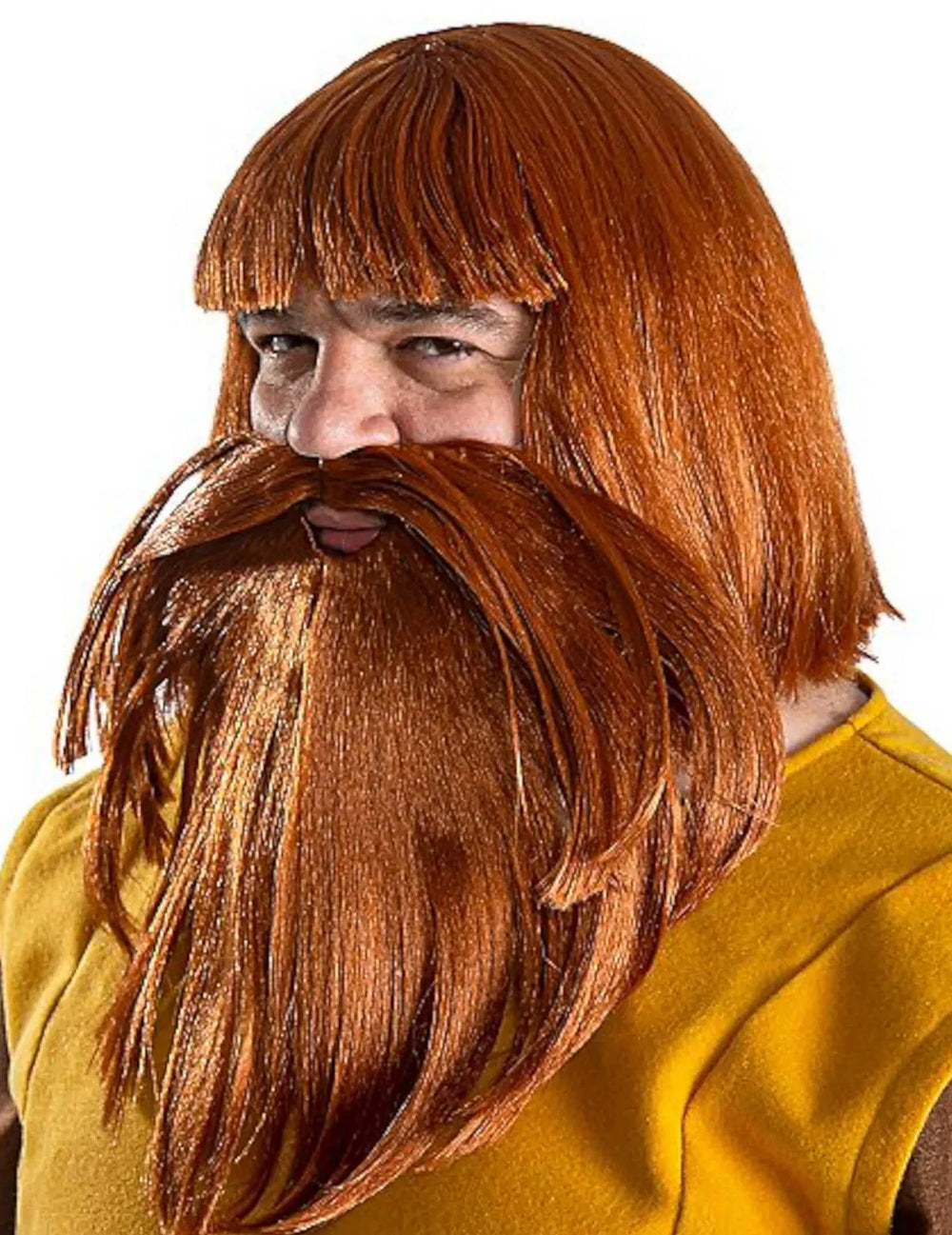 Közelkép a szakállról és a frufuról a Halvar Vic the Viking paróka és szakáll esetében