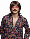 Perruque et moustache pour homme marron