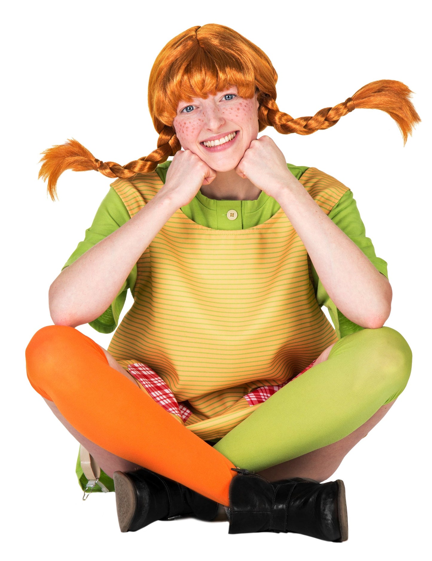 Perruque Fifi Brindacier™ pour femme rousse avec nattes