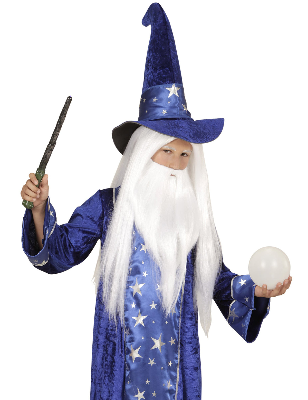 Mise en situation de la perruque avec barbe de magicien