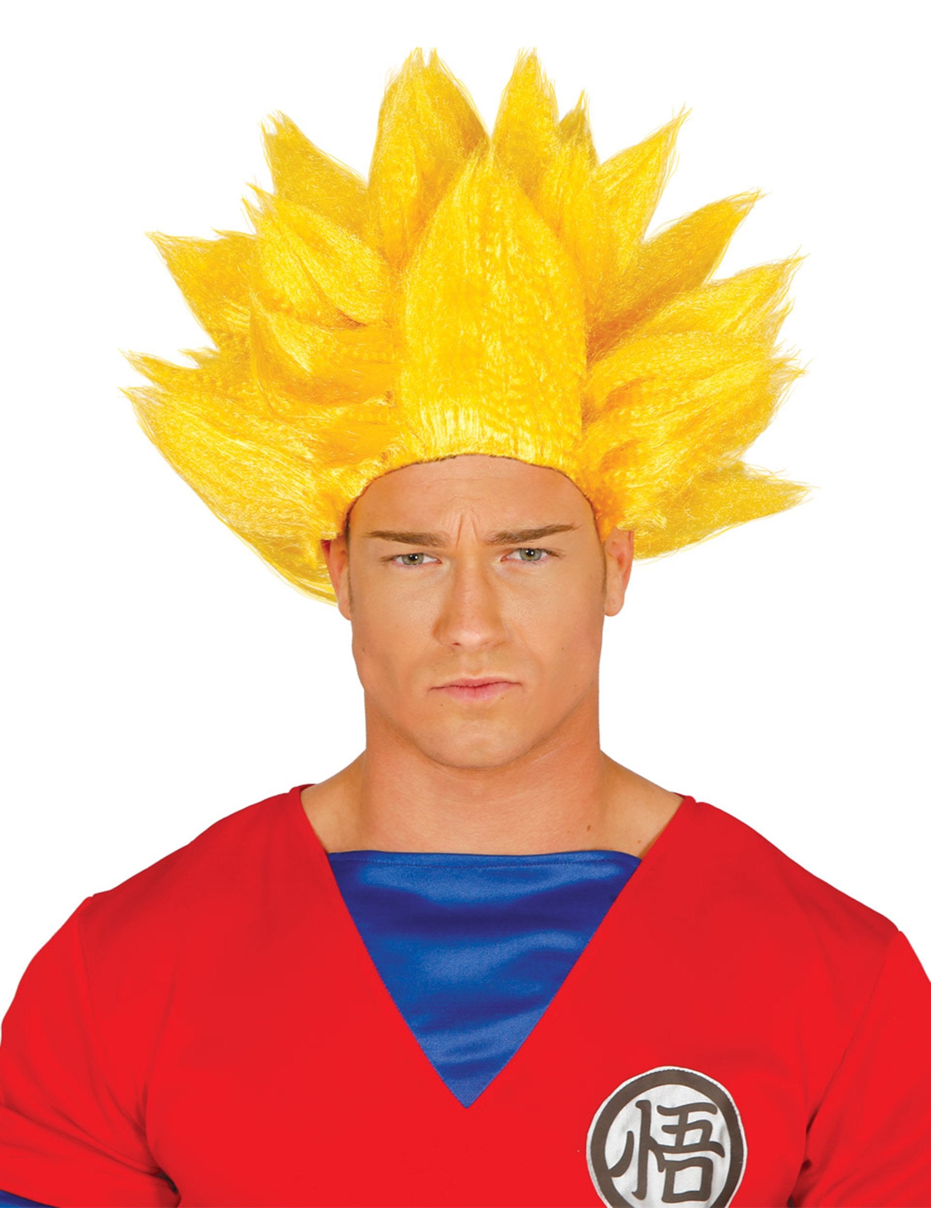 Perruque manga pour adulte jaune à pointes