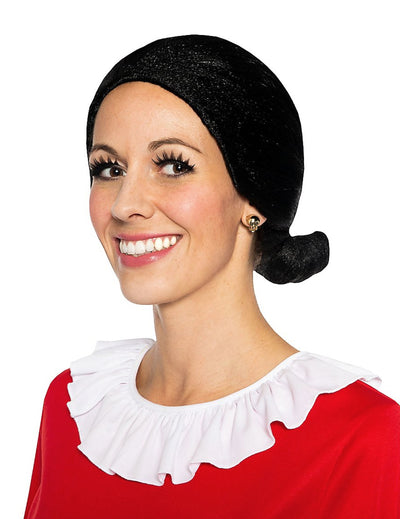 Perruque Olive™ pour adulte noire avec chignon