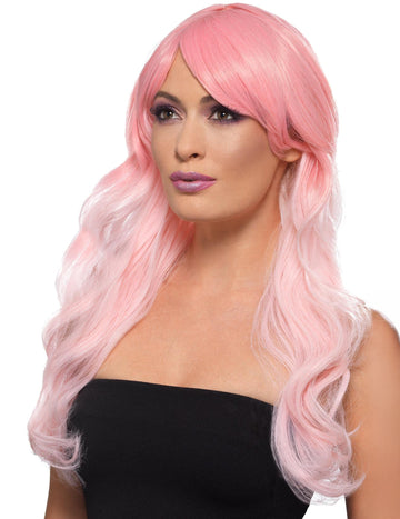 Árnyékolt rózsaszín paróka ellenálló felnőtt hőálló