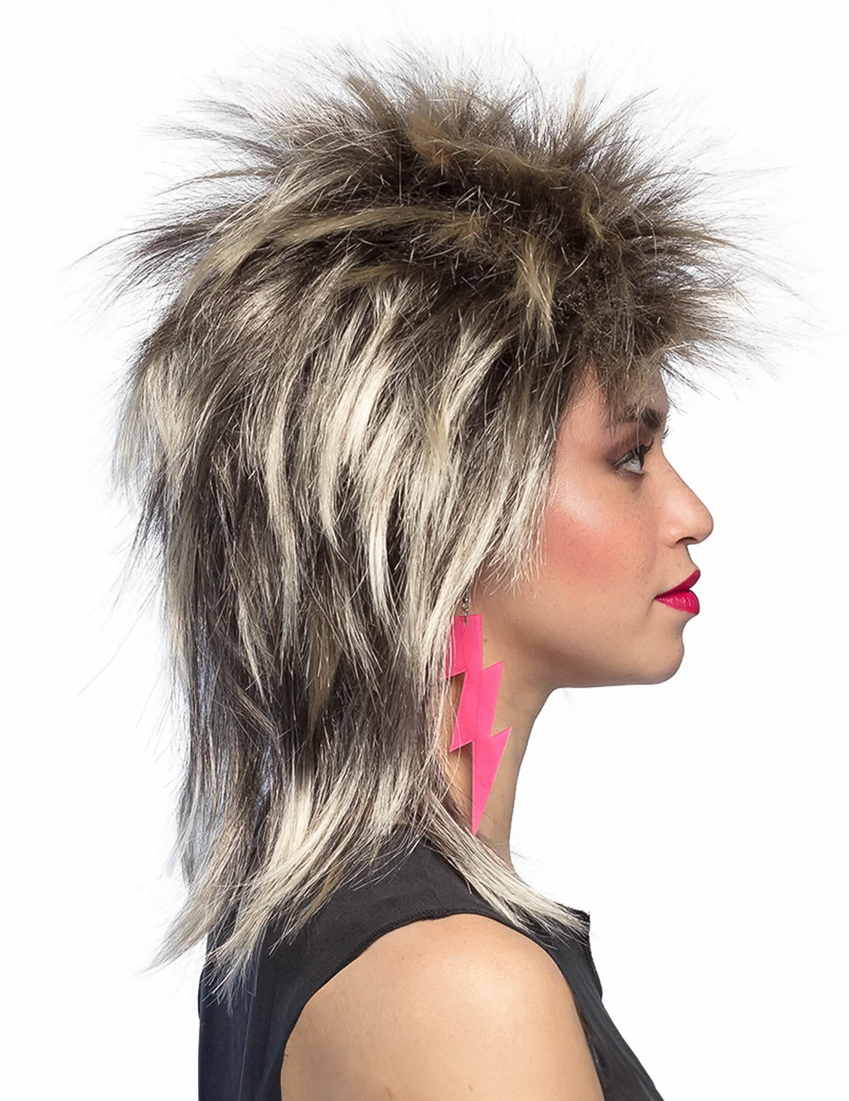 Felnőtt női punk paróka oldalnézete