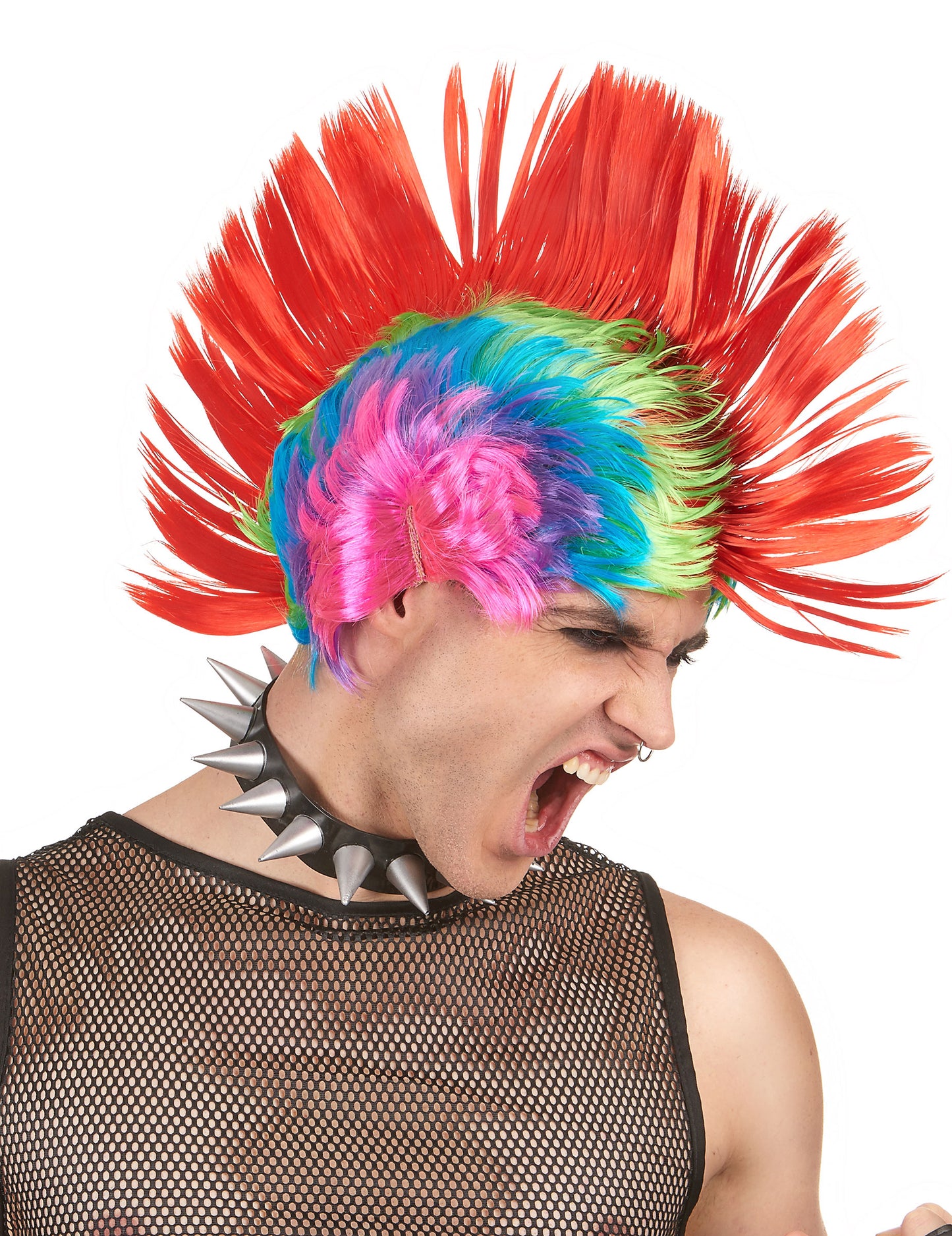 Férfi többszínű punk paróka