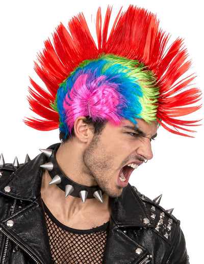 Férfi többszínű punk paróka