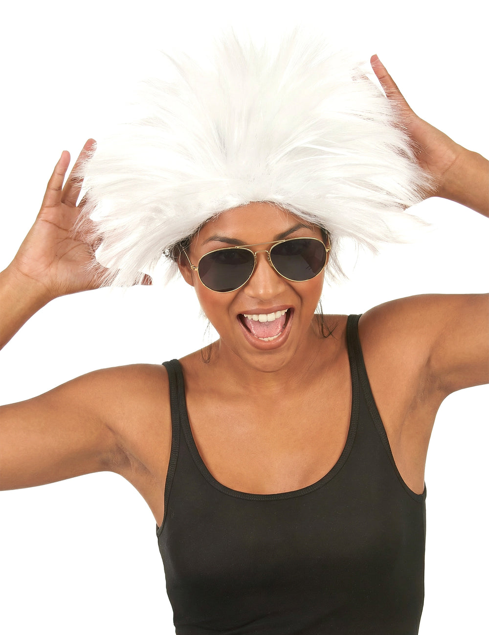 Perruque rockstar pour femme blanche ébouriffée