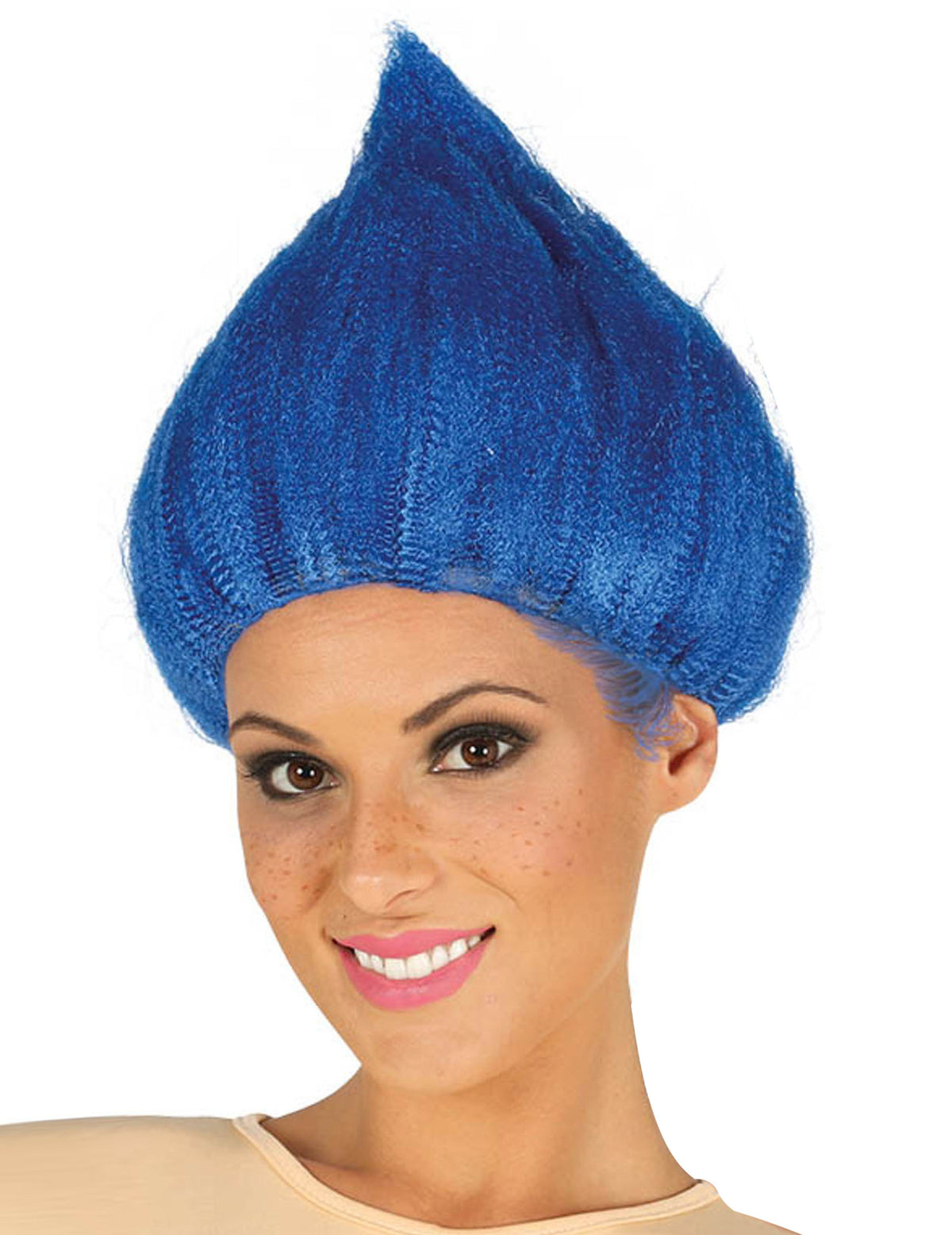 Perruque troll pour adulte bleue pointue
