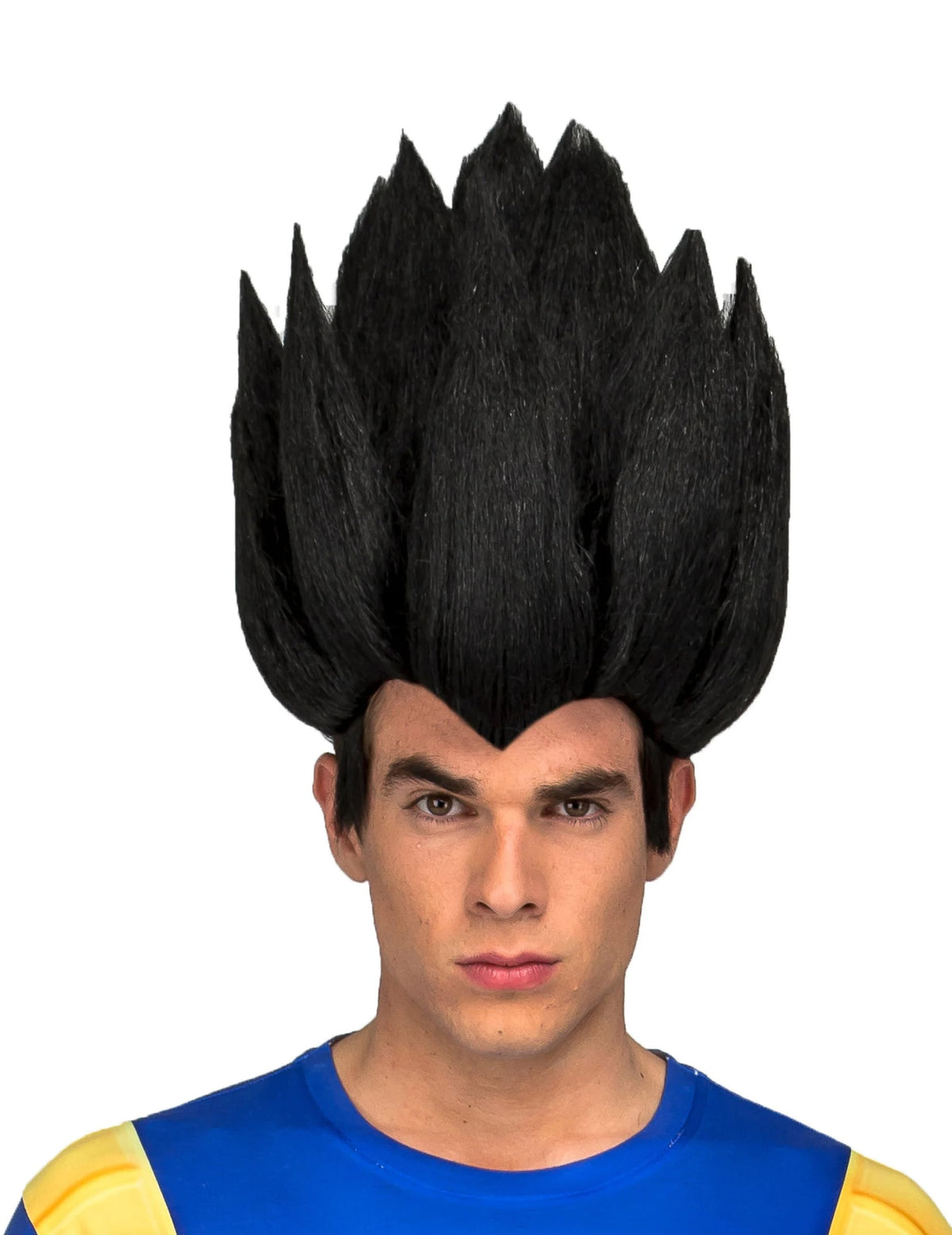 Perruque Vegeta Dragon Ball pour adulte noire hérissée