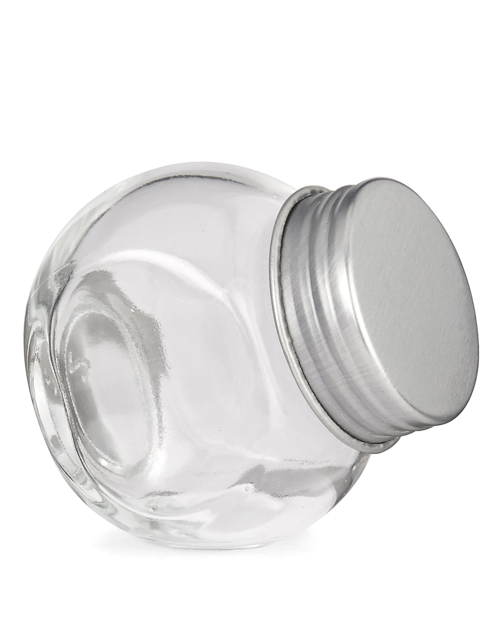 Petit bocal en verre avec couvercle en acier transparent